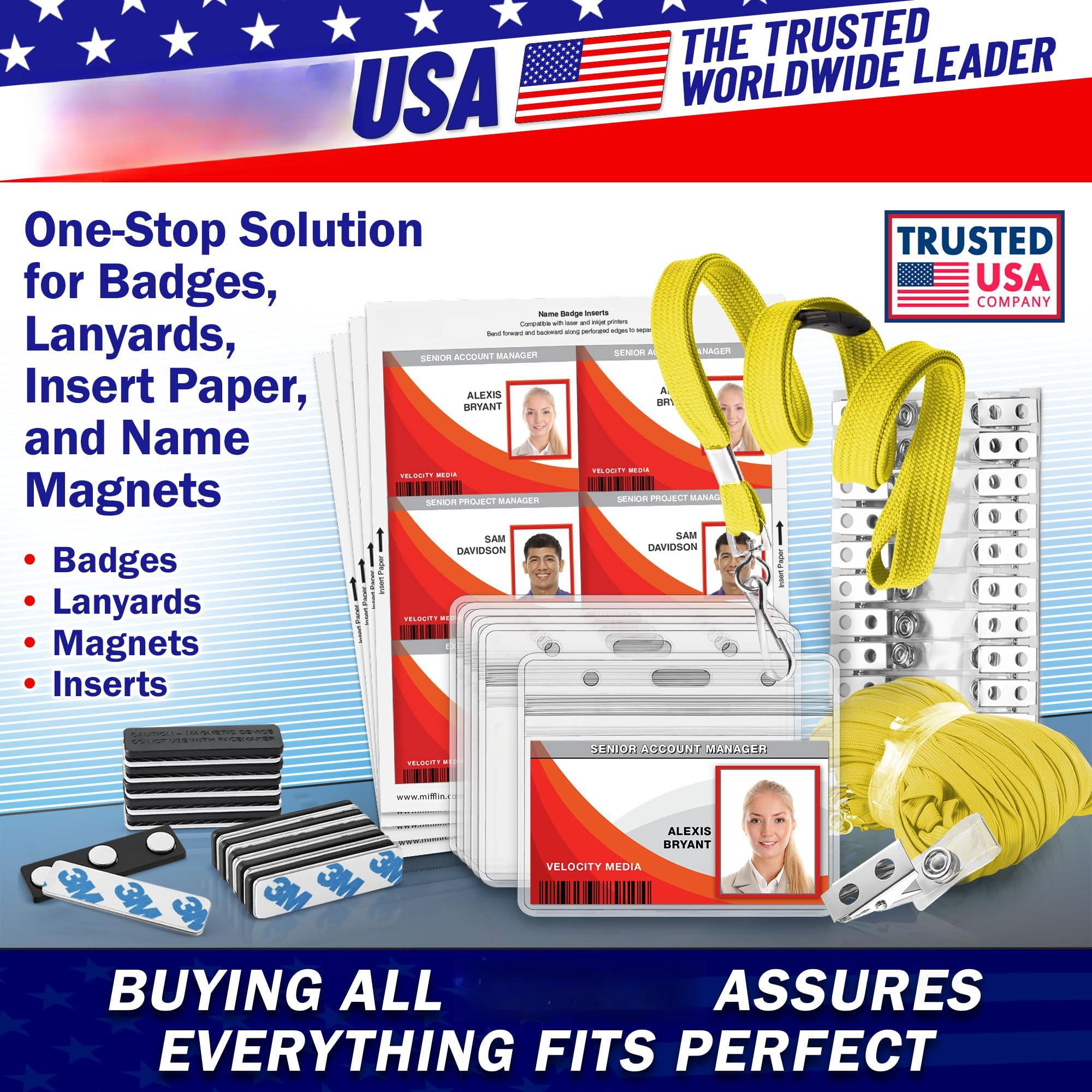 -usa Flat Breakaway Safety Lanyard For Id Badges (yellow  36 Inch 100 Pack) Soft Woven Neck Line