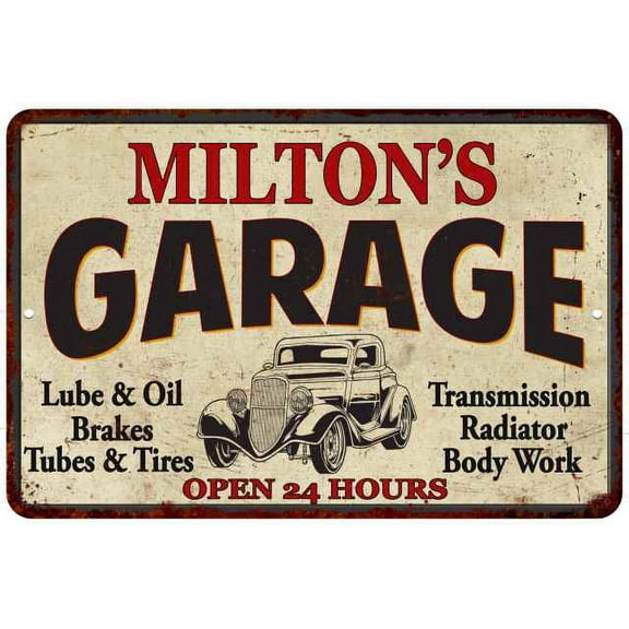 MILTON'S Garage Man Cave Metal Sign Decor 8x12 208120014213