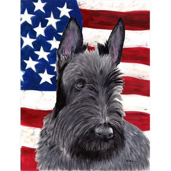 11 x 15 in. Usa American Flag With Scottish Terrier Flag Garden Size