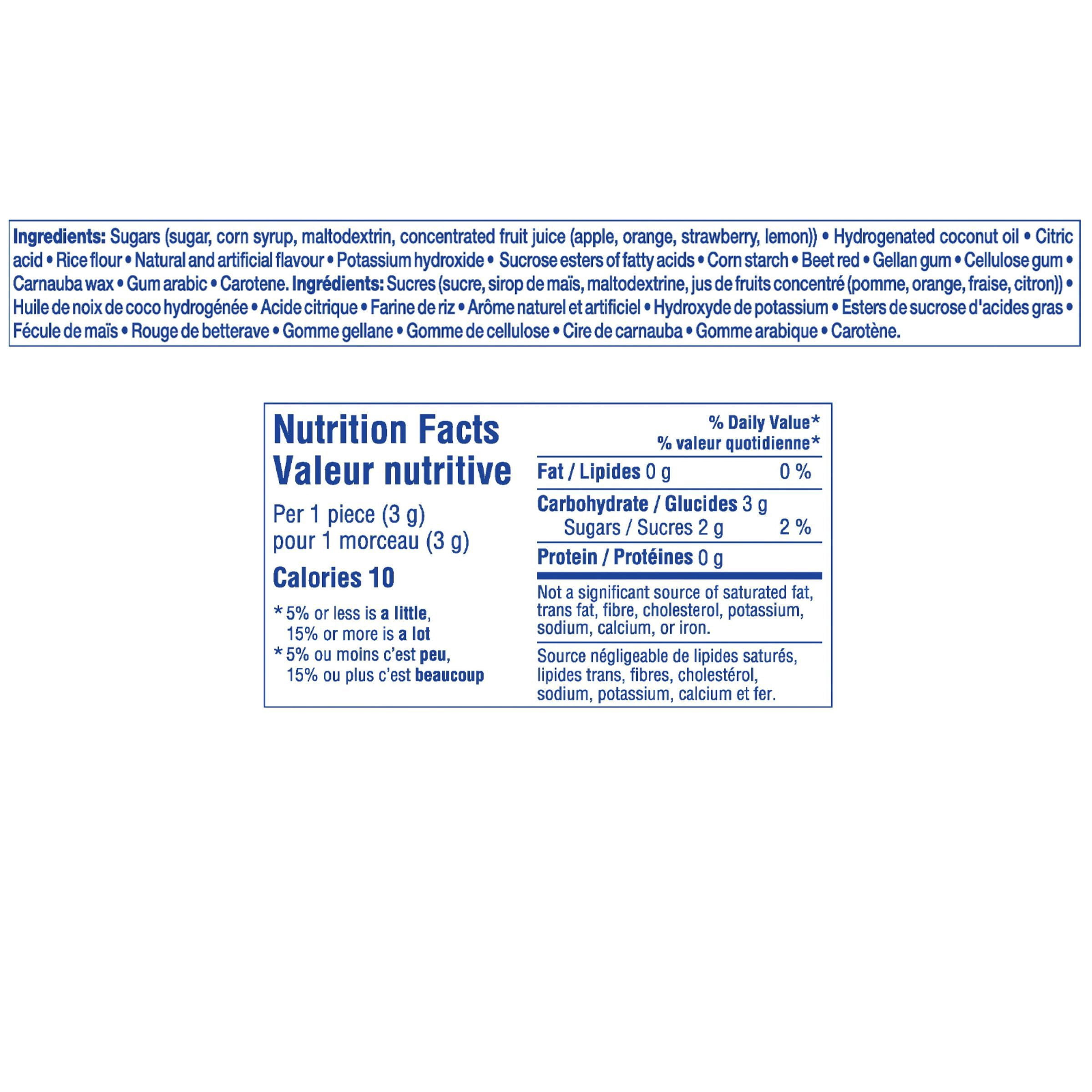 Mentos Chewy Mints, Fruit - Pack of 4 Rolls (56 Pieces), 37g per roll