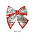 thumbnail image 2 of FastXmas 10 Inch Large Christmas Bow Decoration,Christmas Bow with Glitter Sequined Bow Ties for Christmas Tree Accessories Wreath Ornaments for Door And Window Hangings Party Decorations(Silver), 2 of 5