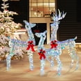 thumbnail image 1 of Gymax 3-Piece Iridescent Reindeer Family Set Christmas Pre-Lit Deer w/ 230 LED Lights, 1 of 10