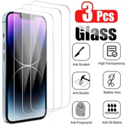 iPhone XS Crystal Clear Tempered Glass Screen Protector, Strong 9H Hardness, Edge-to-Edge Coverage, Scratch Resistant, Fingerprint Resistant - Pack of 3