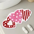 thumbnail image 3 of Dadiaei Valentine Day Bathroom Rugs Double Heart Shaped Love Decorative Red Shower Mat Non Slip Washable Front Door Mat for Home Living Room Bedroom Bathroom Decor, 3 of 6