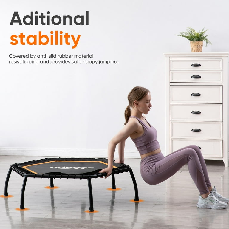 Zupapa 45in Fitness Trampoline Indoor Rebounder for Adults Max Limit 330 lbs