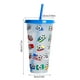 thumbnail image 3 of Vasos TRIEIY con tapa y pajita, vaso creativo para agua, vaso de fútbol, vaso de plástico PP con pajita, vaso de plástico transparente estilo fútbol, 710 ml, vaso de plástico sensible a la, 3 of 4