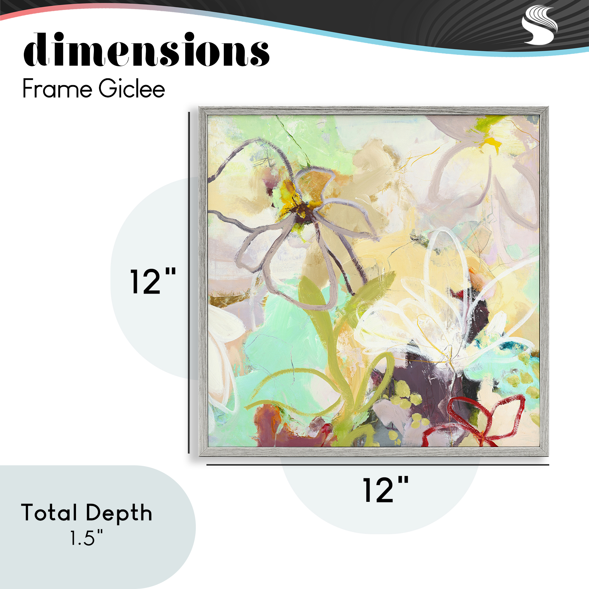 Last Days Of Spring Abstract Gray Framed Giclee Art, design by Design Fabrikken