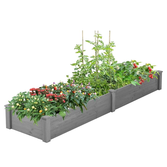 YIYADO Over Ground Raised Garden Bed 96x28x10 – Large Long Planter Box for Outdoor Gardening, Tool-Free Assembly, Sturdy & Spacious Gray