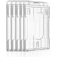 thumbnail image 1 of Porta credencial vertical para 2 tarjetas con ranura para el pulgar, protector de estuche rígido transparente para PC para identificación escolar de oficina, tarjeta de crédito, licencia de conducir, 5 piezas oso de fresa Electrónica, 1 of 5