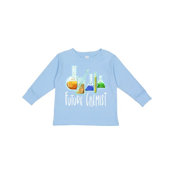 Inktastic Future Chemist with Beakers, Test Tubes and Formulas Boys or Girls Long Sleeve Toddler T-Shirt