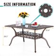 thumbnail image 2 of Sophia & William 59”Cast Aluminum Patio Dining Table with Umbrella Hole - Bronze, 2 of 6