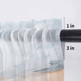 thumbnail image 5 of Teal Beige Valance Curtains for Kitchen/Living Room/Bathroom/Bedroom Window, Rod Pocket Small Topper Half Short Window Curtains Voile Sheer Scarf, Modern Oil Painting Art Coastal 42"x18", 5 of 8