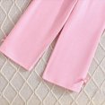 thumbnail image 5 of TOWED22 Infant Baby Girl Fall Clothes Toddler Winter Outfits Ruffle Sleeve Sweatshirts Bell Bottom Pants Headband Set,Pink,6-7 Y, 5 of 5
