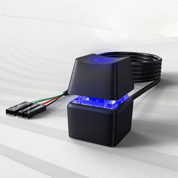 Tineasur PC Power Button Extension Cable 1.5m ABS Rubber Copper Black for Desktop Computer Replacement