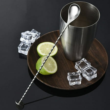 

Stainless Steel Cocktail Bar Spiral Pattern Drink Shaker Muddler Mixing Spoon