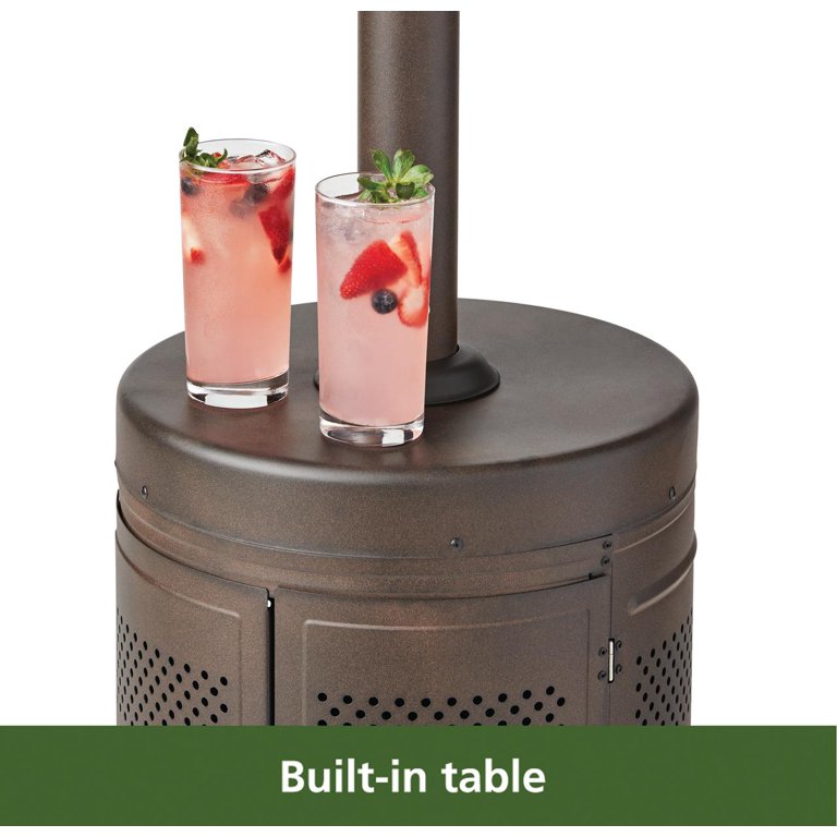 Mainstays 48,000 BTU Propane Gas Outdoor Freestanding Patio Heater , Brown  Powder Coat Finish - Walmart.com