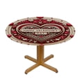 thumbnail image 3 of Wuche  Valentines Day Round Tablecloth, Fitted Round Table Cloth with Elastic Edge Wipeable Table Protector for Indoor Outdoor Party Picnic, 3 of 7