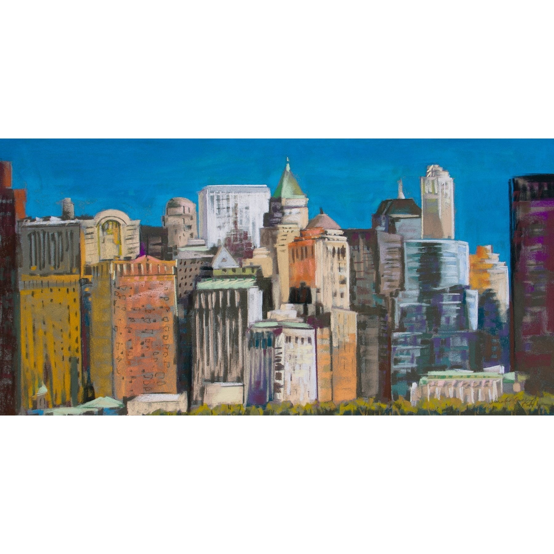 "Skyline New York City 3" Painting Print on Wrapped Canvas