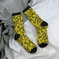 thumbnail image 5 of Picia Yellow Butterflies Print Athletic Socks for Men & Women – Cushioned Moisture-Wicking Crew Socks for Sports, Running, and Training, Soft & Breathable Size 5-11, 5 of 6