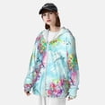 thumbnail image 5 of Goofa Dragonfly Floral Printed Women's UPF 50+ Sun Protection Hoodie Jacket Lightweight Long Sleeve Sun Shirt for Women with Pocket Hiking Outdoor-Medium, 5 of 9