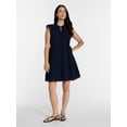 thumbnail image 3 of Time and Tru Women's Eyelet Embroidery Cotton Mini Dress with Flutter Sleeves, Sizes XS-XXXL, 3 of 6