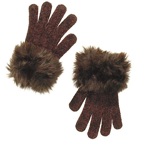 George - Chenille Gloves with Faux-Fur Trim