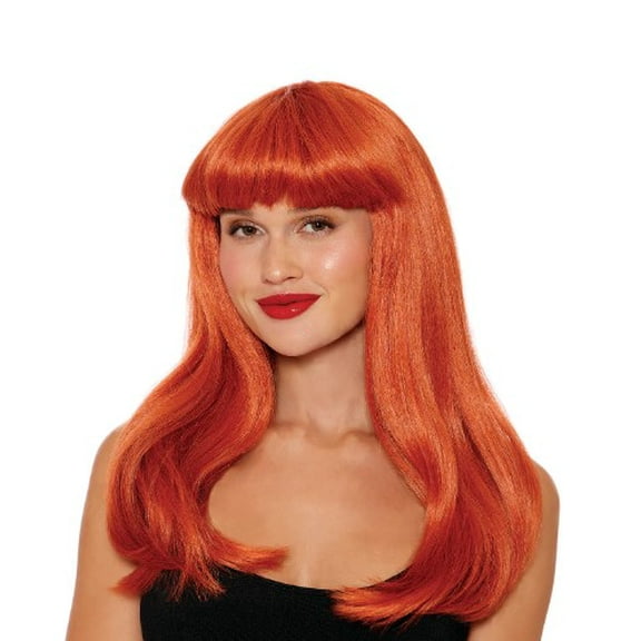 Long Auburn with Bangs Adult Wig