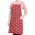 thumbnail image 5 of Red Christmas Deer and Snowflake Apron-Garden Aprons for Women with Pockets-Cotton Linen Waterproof Kitchen Cooking Gardening Aprons Adjustable for Kitchen,Cooking,BBQ and Salon 32"x27", 5 of 7