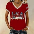thumbnail image 2 of kaondbfi Summer Tops for Women Women's 250Th Anniversary Print V Neck T Shirt 250Th Anniversary Tshirt Patriotic Tee Womens Essentials Fashion Clothing, 2 of 7