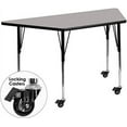 thumbnail image 2 of Bowery Hill 31" x 46" Trapezoidal Mobile Activity Table in Gray, 2 of 2