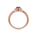 thumbnail image 5 of AFFY Oval Cut Simulated Blue Sapphire Solitaire Ring in 14k Rose Gold Over Sterling Silver (0.58 Cttw), Ring Size- 7.5, 5 of 6