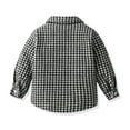 thumbnail image 3 of XUELUO Toddler Boys Shirts & Tops Autumn Winter Plaid Print Lapel Button Down Long Sleeve Tops Coat Jacket Tee Shirts Daily-Wear,Black,2-3 Years, 3 of 3
