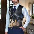 Chririnla Black Horse Mens Formal Suit Vest Button Down V Neck Dress ...