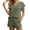 Army Green, variant on Short Sets for Women, Summer Casual Two Piece Outfit Short Sleeve Button Down Shirt With Matching Solid Color Shorts Comfortable Army Green M