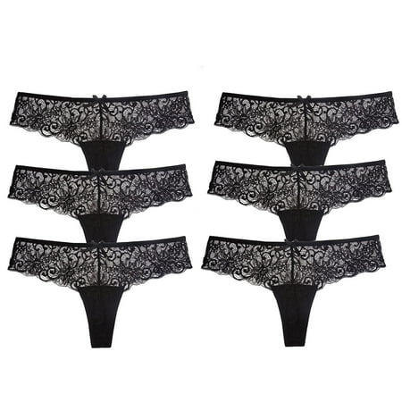 

Women Underwear Lace Flowers Low Waist Panties G-string Lingerie Thongs