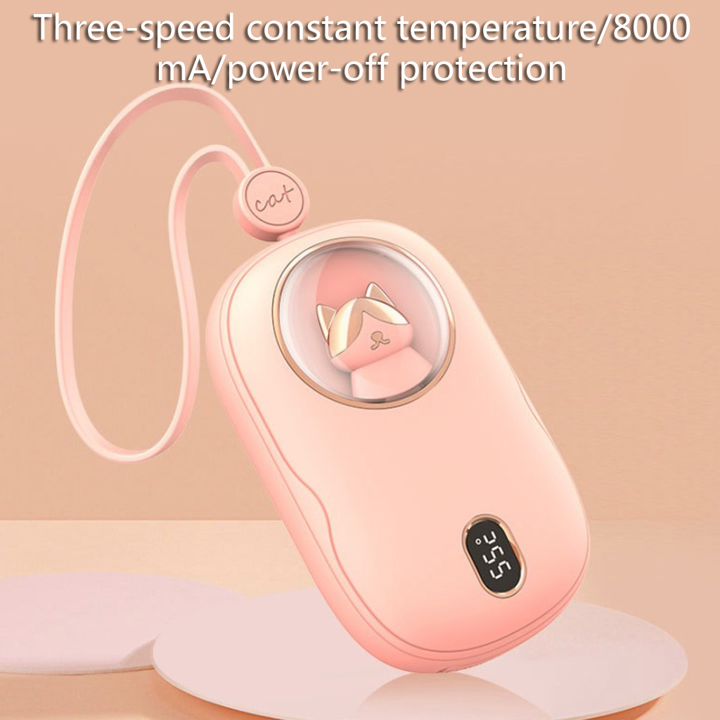 ZPAQI Mini Hand Warmer Handy Cartoon for Cat USB Rechargeable Electric Warmer