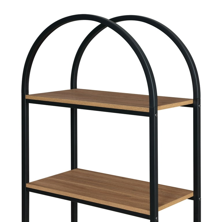 Mainstays 5-Shelf Metal and Wood Arch Open Bookcase
