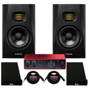 Adam Audio T5V Studio Monitor Speakers with Powerful Active Nearfield Sound w/Audio Interface Bundle