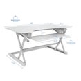 thumbnail image 4 of Grand Convertisseur de Bureau Debout Réglable de 40 Pouces / Ensemble de Tapis Anti-Fatigue - Blanc, 4 of 7