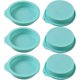 thumbnail image 1 of KAIYANG Moldes para tartas, 6 paquetes de moldes de silicona antiadherentes para hornear, muffins y posavasos de resina de 4 pulgadas de color azul, 1 of 5