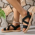 thumbnail image 5 of Women's Sandals Large Size Slip-On Sandal Summer Women Shoes Elastic Band Retro Flat Roman Shoes Beach Sandals, 5 of 6