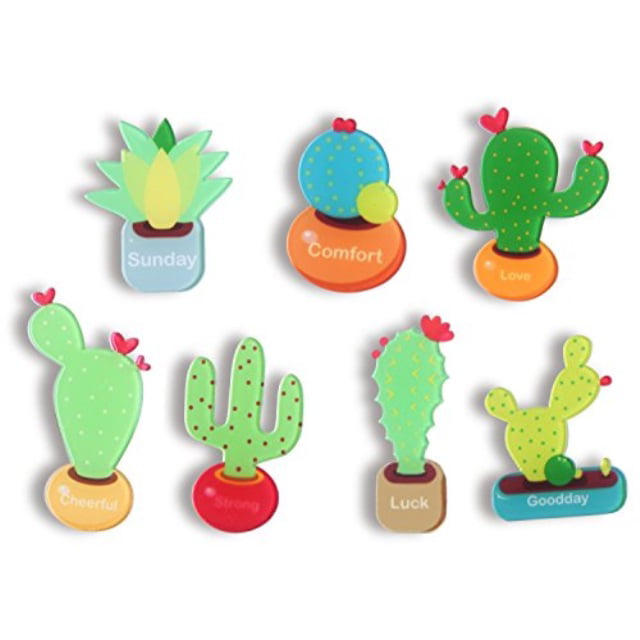 12Pcs Refrigerator Office Creative Magnetic Stickers Decoration Cute Plant Fridge Magnetic for Kitchen Notice Messages Whiteboard MA Lvjkes Cactus Fridge Magnets Fridge Magnets for Pictures