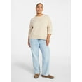 thumbnail image 2 of Terra & Sky Women's Plus Size Crewneck Pullover Sweater, Size 0X-5X, 2 of 5