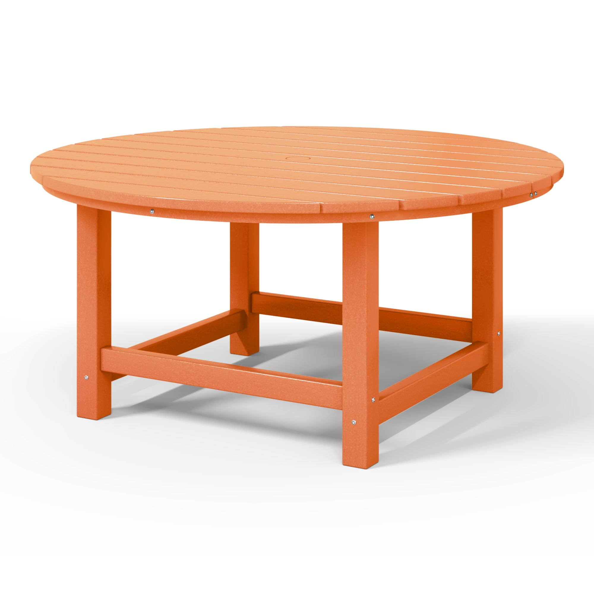 WestinTrends Malibu Low Outdoor HDPE Round Patio Coffee Table, Orange