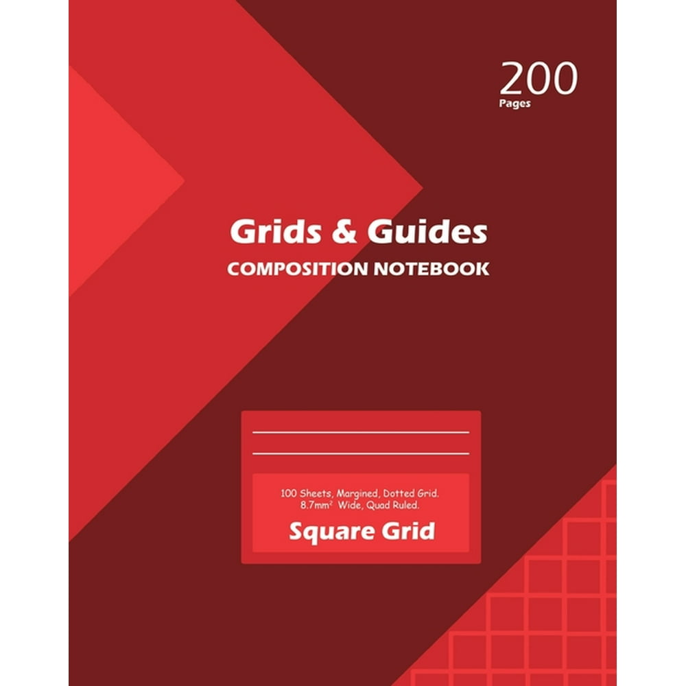 Grids and Guides Square Grid, Quad Ruled, Composition Notebook, 100