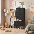 thumbnail image 6 of HIGDBFE 4 Drawers Dresser with Clothes Rack, Small Bedroom Organizer, 44''H Fabric Dresser with Hanging Rod, Black, 6 of 9