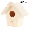 thumbnail image 3 of Jiandong Wooden Small House 6 Unfinished Wooden Bird Houses for DIY Crafts - Mixed Styles(3.74X3.54X2.36Inch), 3 of 10