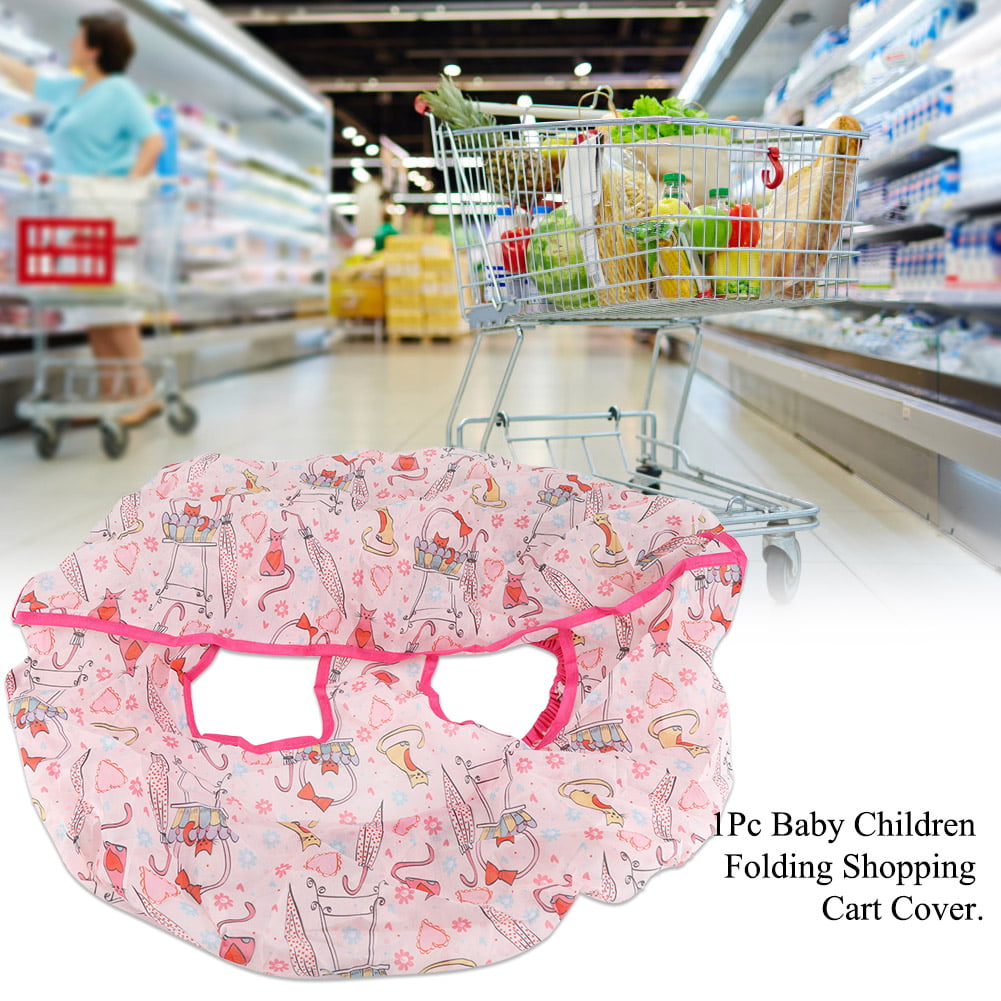 Blue Kuuleyn Baby Trolley Cover Polyester,1Pc Baby Children Folding Shopping Cart Cover Anti Dirty Kids Trolley Seat Chair Cover 