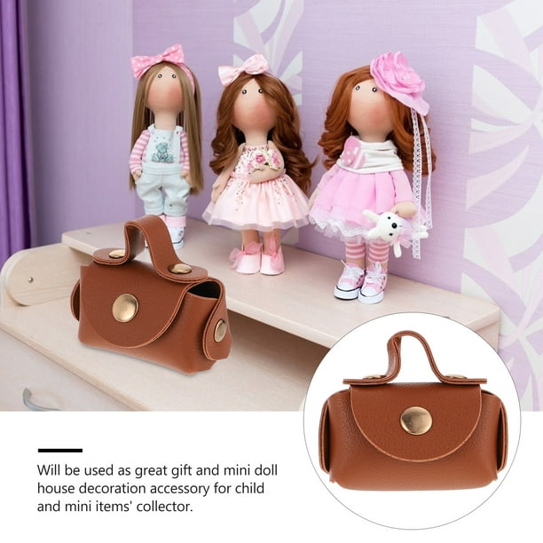 2 PCS Dollhouse Tote Girls Purse Toys for Baby Childrens Kids Mini Stuff Leather Walmart Business Supplies