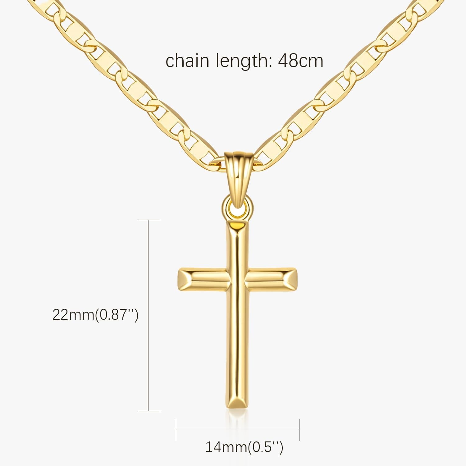 14K Gold Cross Necklace for Women Gold Chain with Minimalist Cross Pendant Elegant Faith Jewelry Gift Classic Gold Cross Necklace for Women